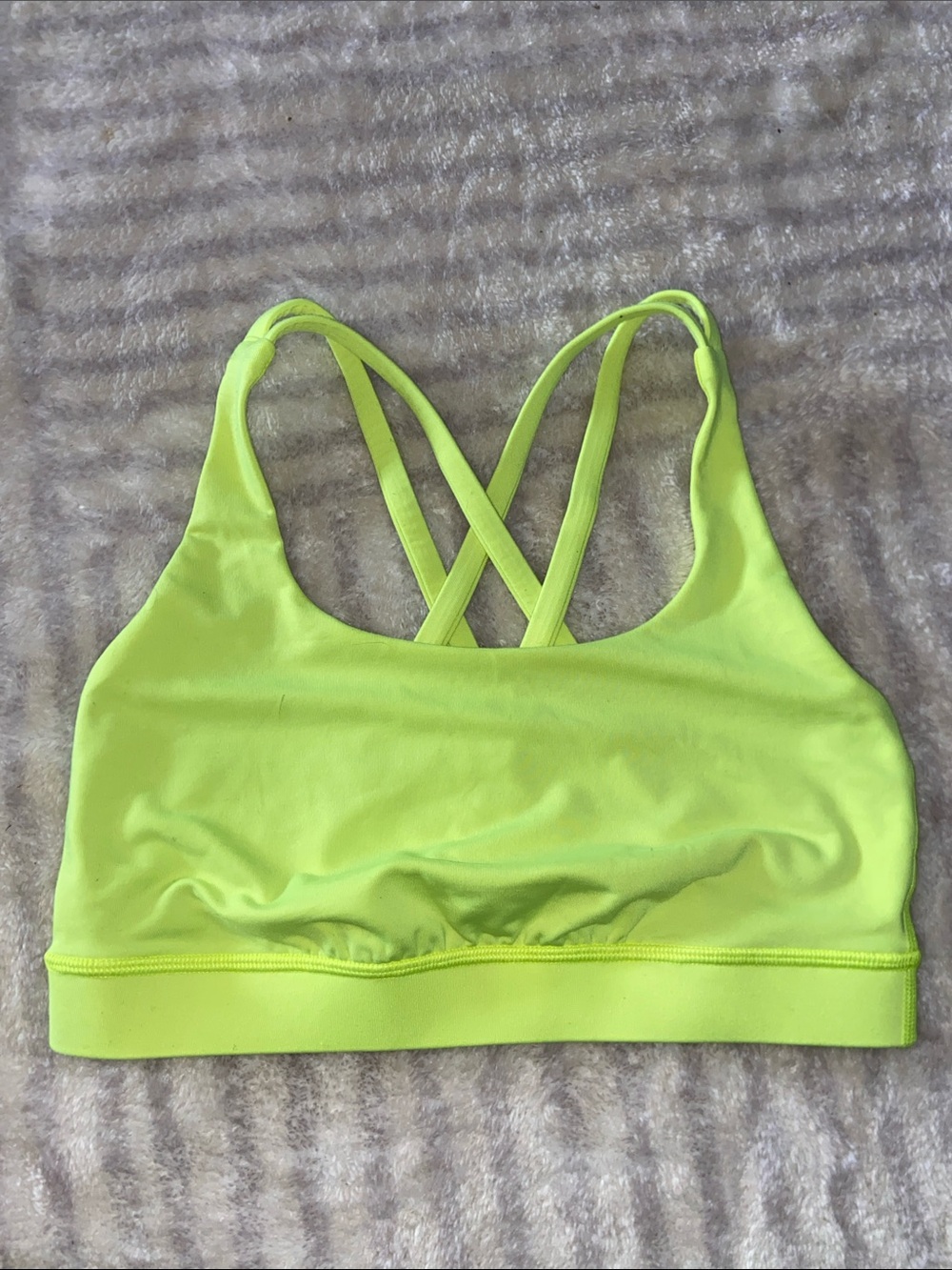 lululemon athletica Neon Lime Cross-Back Sports Bra Size 4